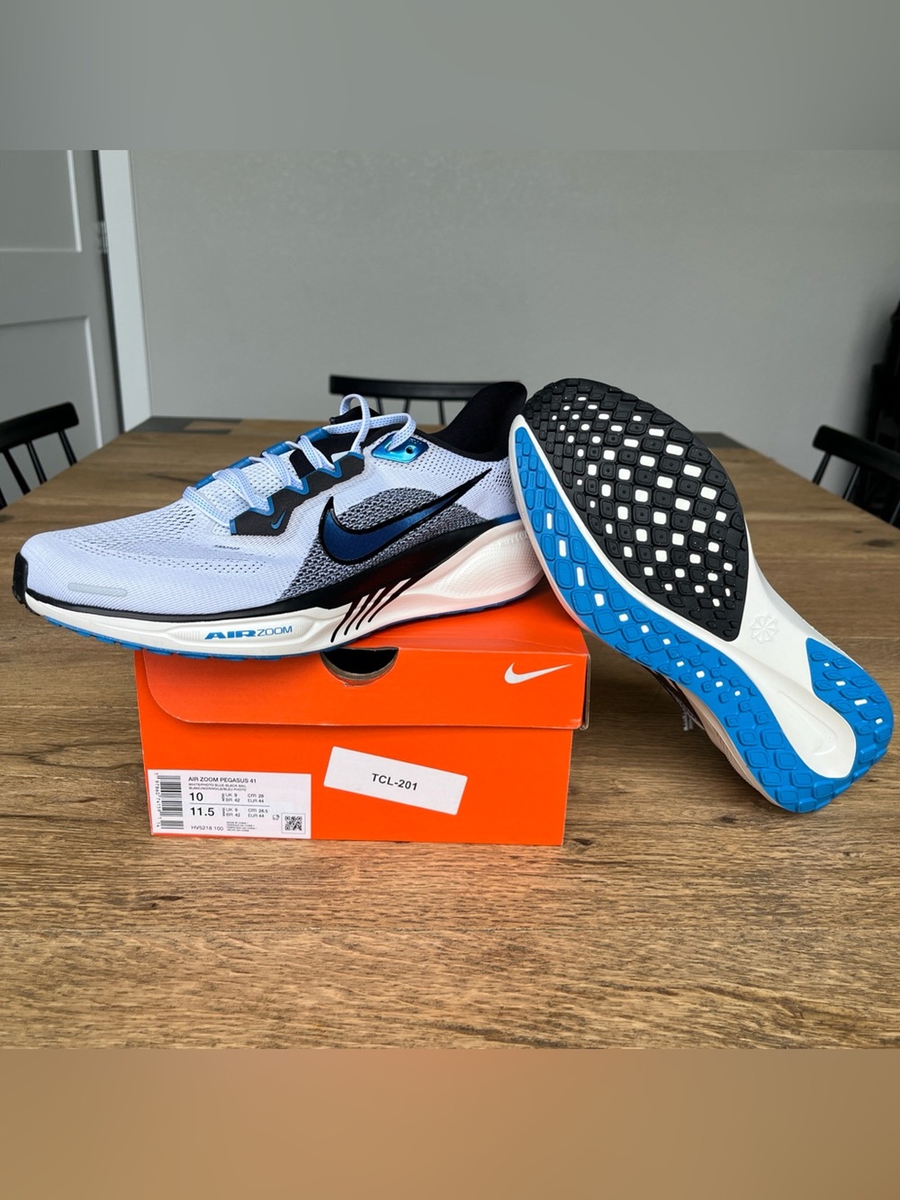 Size 10 Men’s Nike Air Zoom Pegasus 41 Sail/ Photo Blue HV5218-100 Running Shoes - Picture 8 of 8